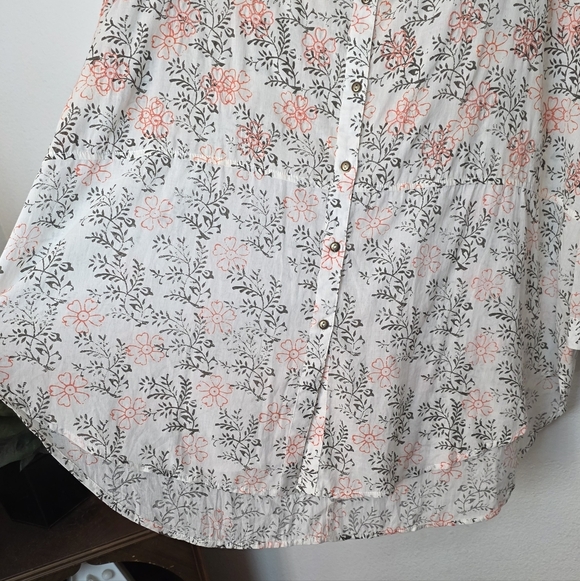 ANTHROPOLOGIE Enchanted Floral Button Down Top Cotton Embroidered Plus Size 2X - Picture 10 of 16